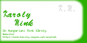 karoly mink business card