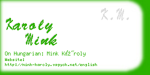 karoly mink business card
